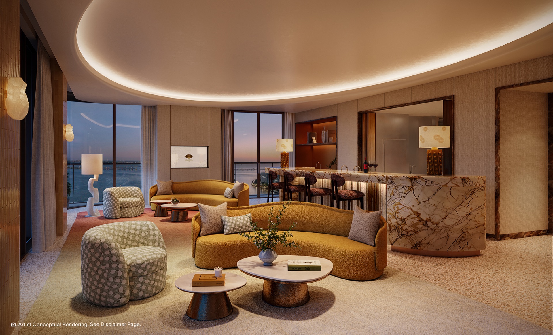 Residents lounge on Level 19.